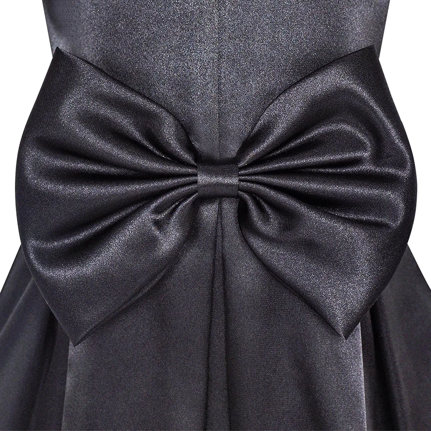 Sunny Fashion Girls Dress Satin Bow Tie One-Shoulder Party Size 6-12