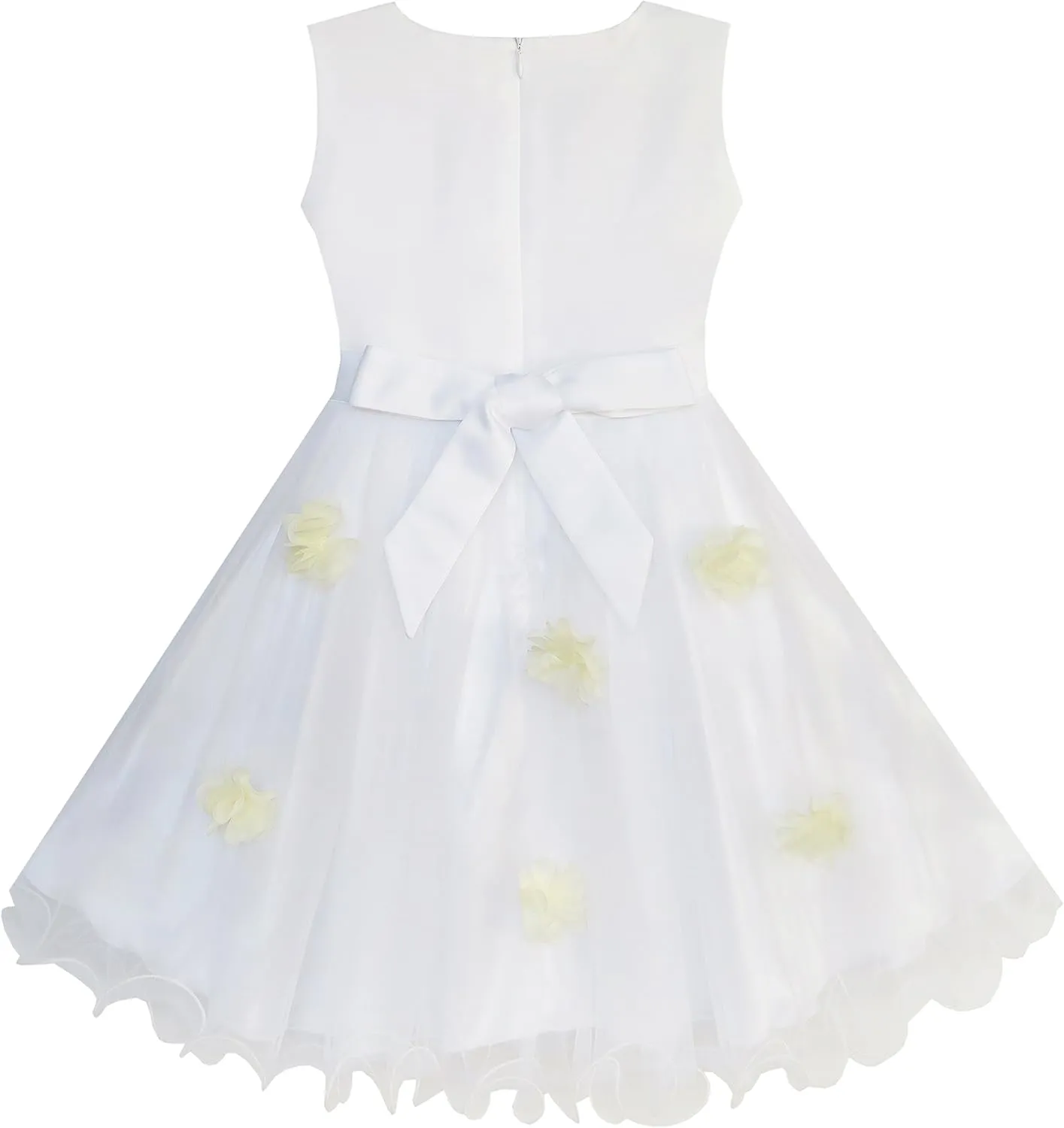 Sunny Fashion Girls Dress Tulle Bridal Lace with Flower Detailing Purple 4-14