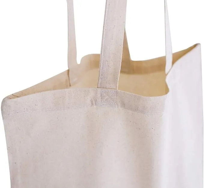 Super savings Piece) (Single Canvas Cotton EcoSmart Tote Shopping Zipperless, Lightweight, – Bag Reusable Hurry, ends soon Natural