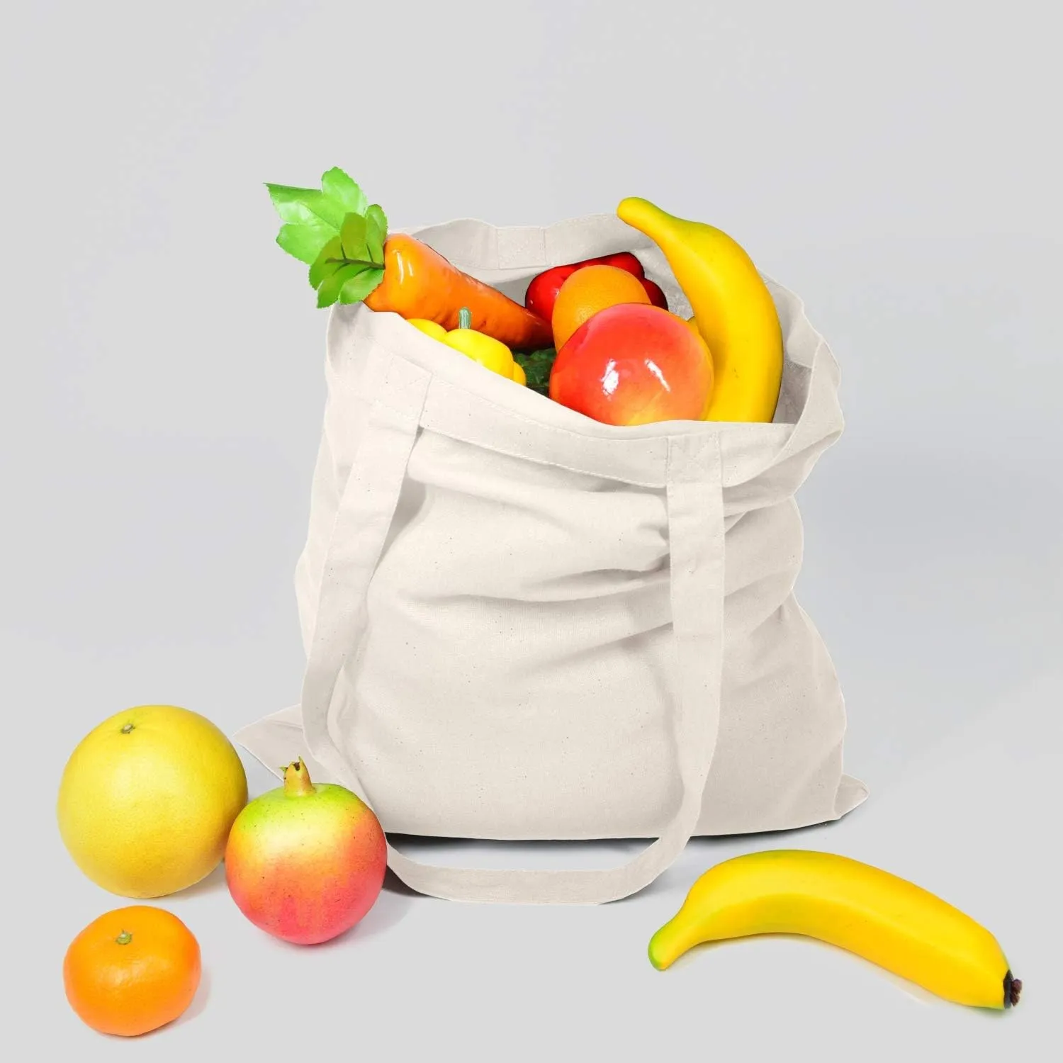 Super savings Piece) (Single Canvas Cotton EcoSmart Tote Shopping Zipperless, Lightweight, – Bag Reusable Hurry, ends soon Natural