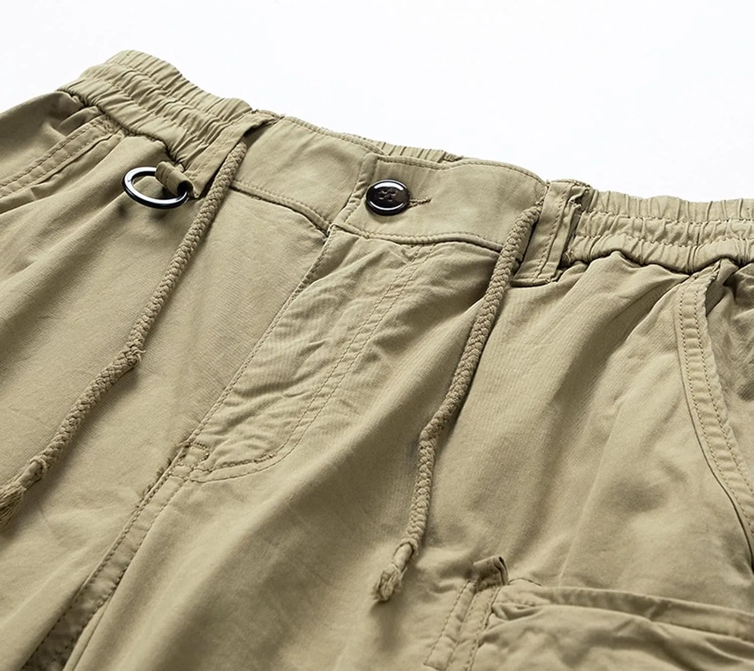 SUWBMHWE Japanese Streetwear Men Harem Pants Mens Beach Going Out Elegant Trendy with Pockets Clothes for Linen Shorts Solid