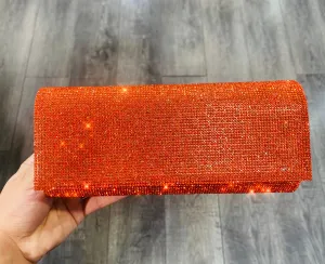 🍊Tangerine Orange Rhinestone Clutch🍊