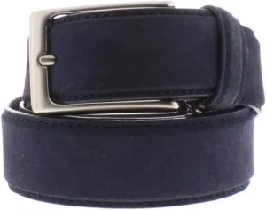 Tasso Elba Mens Suede Leather Casual Belt Navy S