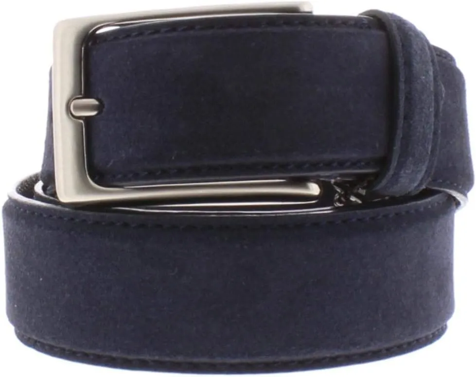 Tasso Elba Mens Suede Leather Casual Belt Navy S