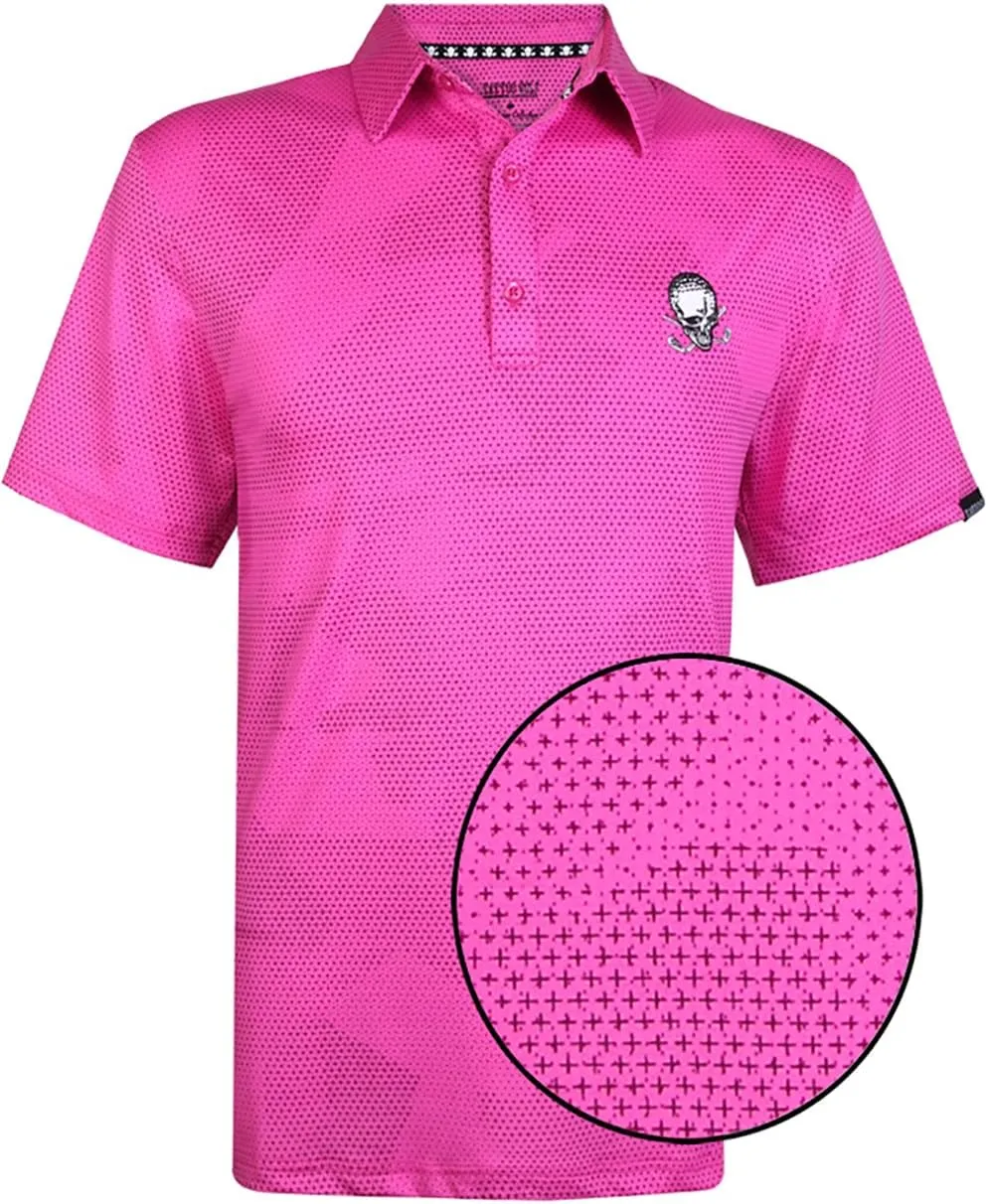Tattoo Golf Mens Pink Rogue Cool-Stretch Golf Shirt