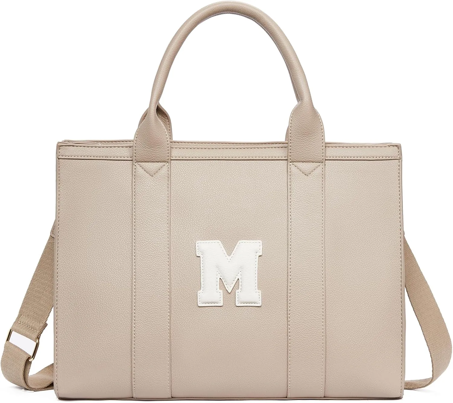 Telena Leather Tote Bag for Women Crossbody Tote Purse Handbag with Compartments and Adjustable Strap