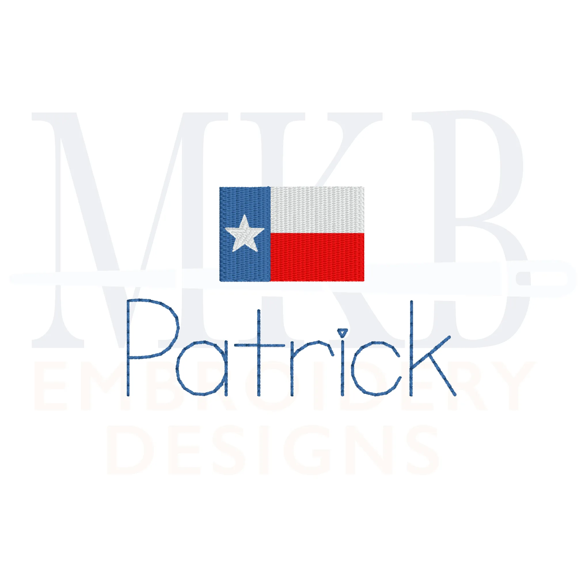 Texas Flag Mini Fill Stitch Machine Embroidery Design