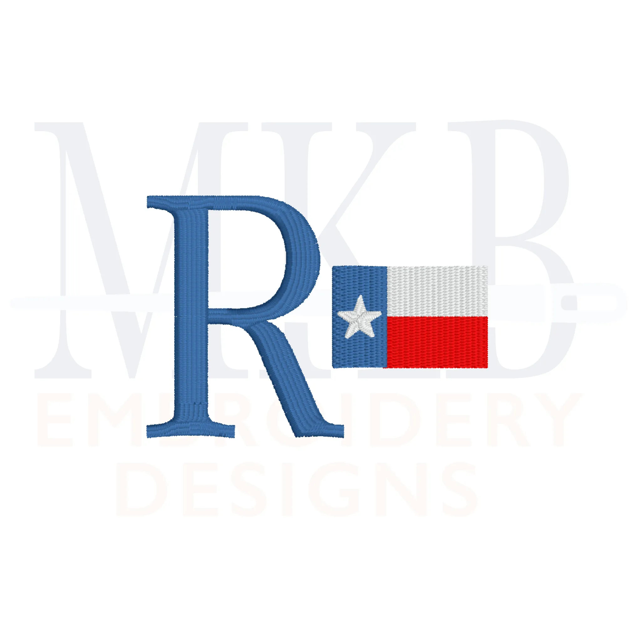 Texas Flag Mini Fill Stitch Machine Embroidery Design
