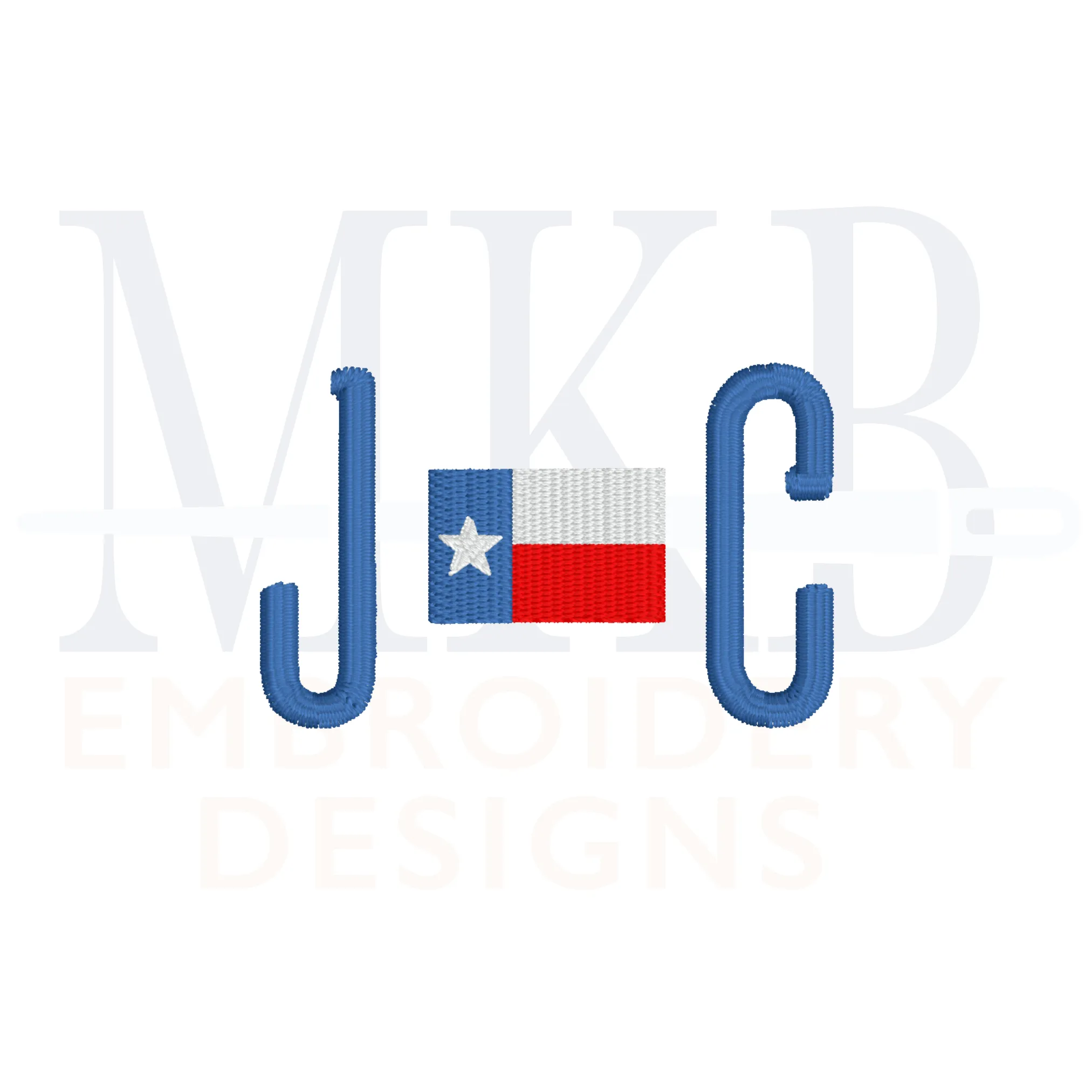Texas Flag Mini Fill Stitch Machine Embroidery Design