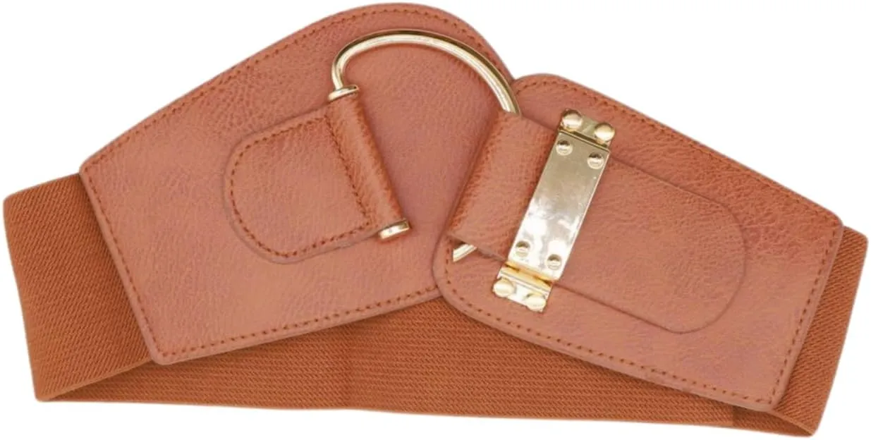 TFJ Women Wide Fashion Belt Hip High Waist Gold Metal Hook Buckle Size XS S M L Xl