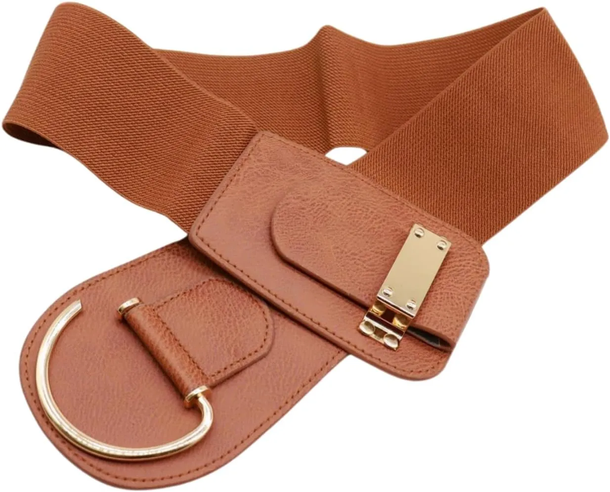 TFJ Women Wide Fashion Belt Hip High Waist Gold Metal Hook Buckle Size XS S M L Xl