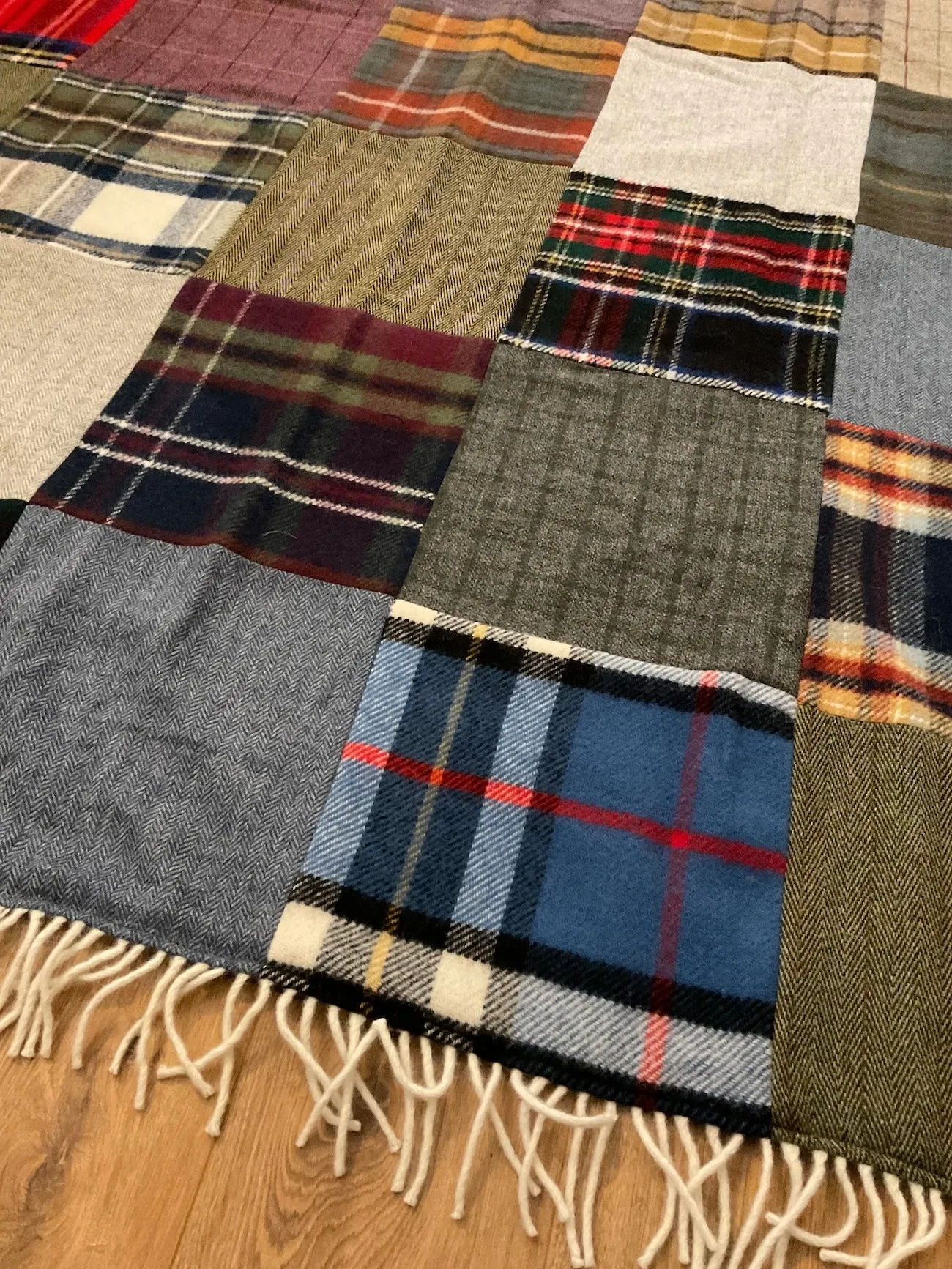 The Highland Throw Handmade Patchwork Tartan Tweed Wool Large Blanket