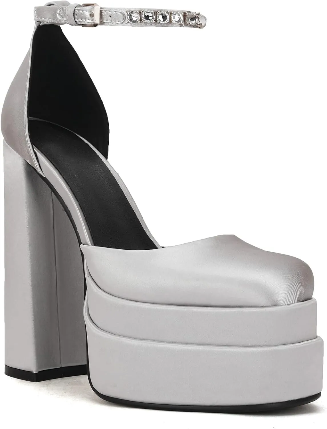 THESHY Womens Platform Chunky High Block Heels Ankle Strap Buckles Wedge Dress Pumps Fashion Shoes for Women