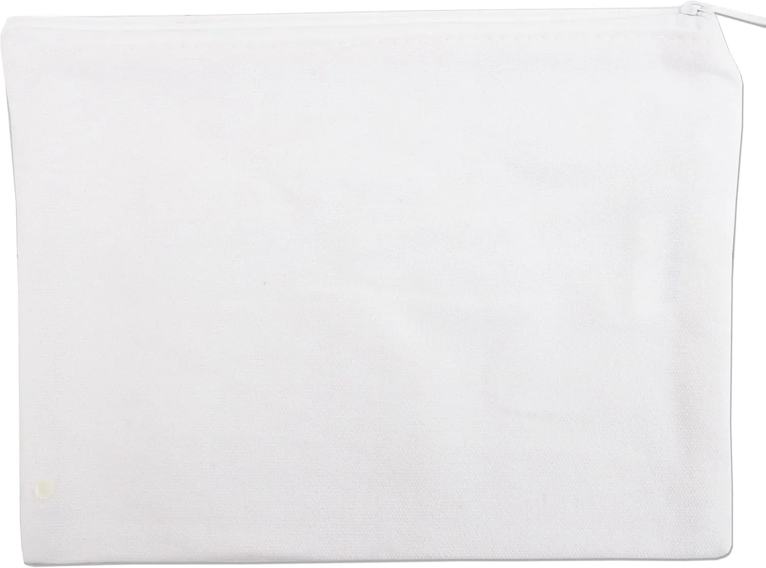 Threadart 3 Pack Canvas Pencil Pouch White with Zipper For Organization, Small Tools, Makeup Organizer Bag - 100% Cotton Canvas Heavy Duty 7" x 9.25"