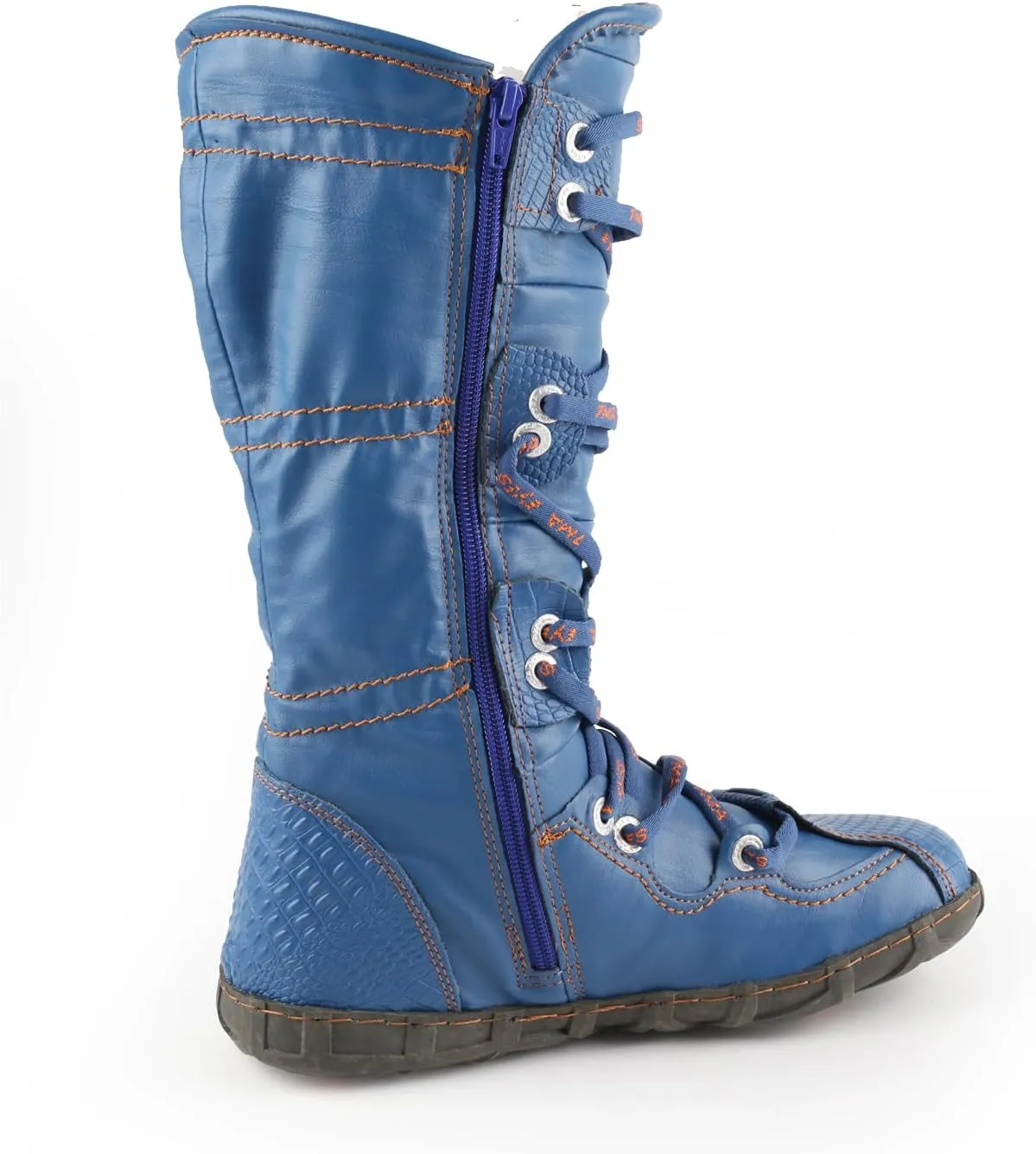 TMA EYES Snake-Embossed Leather and PU Upper Women's Tall Boot