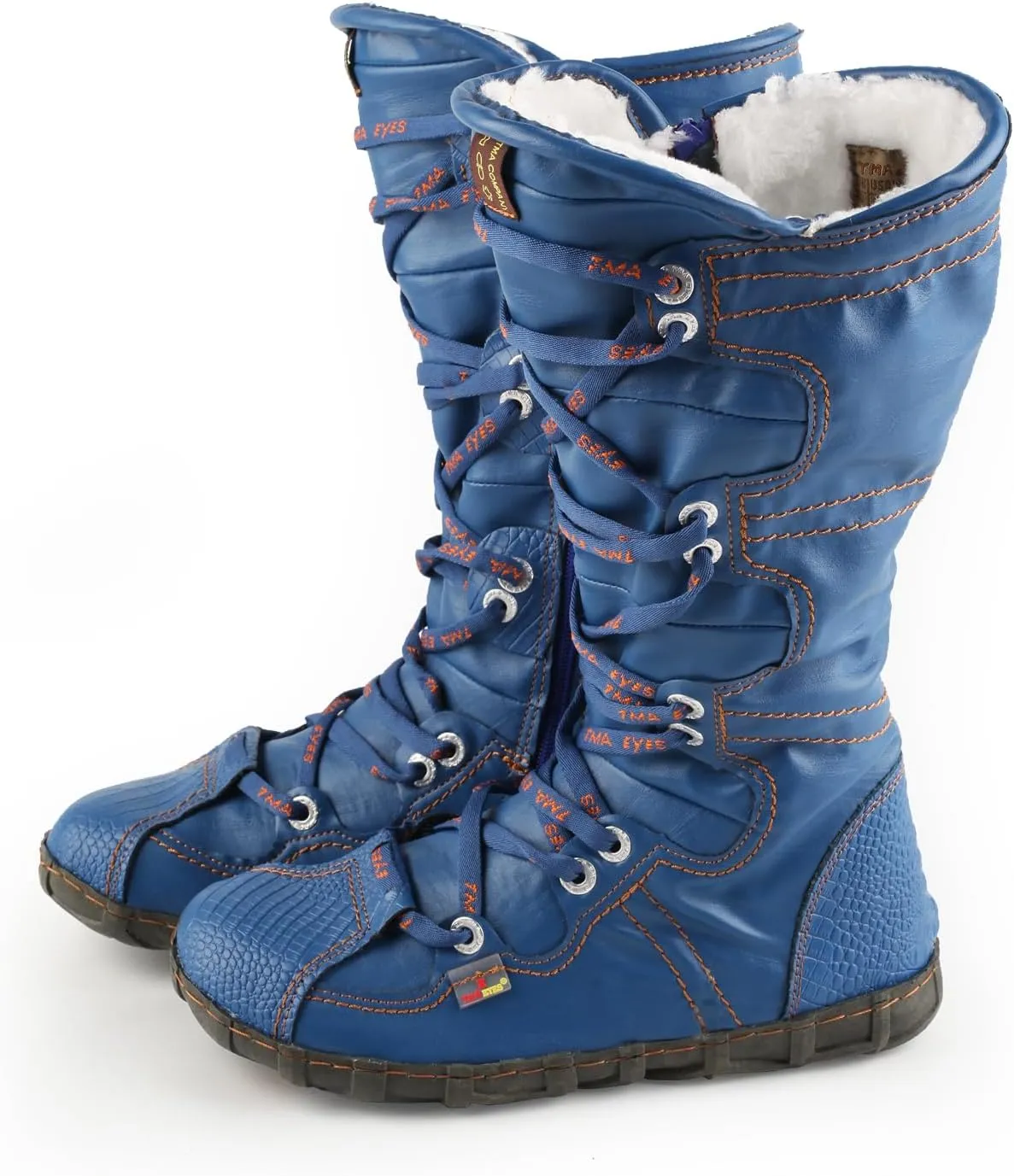 TMA EYES Snake-Embossed Leather and PU Upper Women's Tall Boot