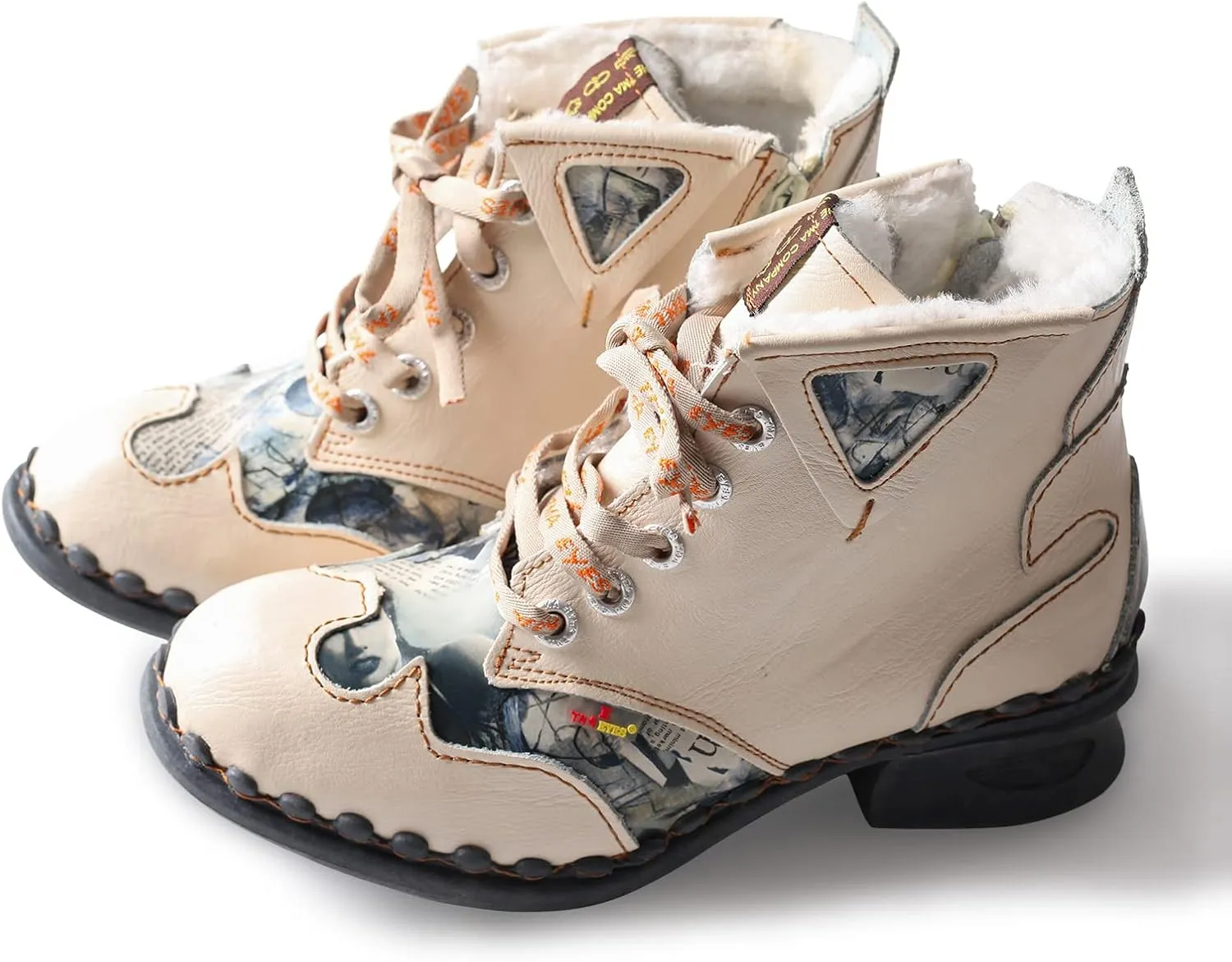 TMA EYES Women's Plush Ankle Boots Fashion and Cozy Winter Shoes with side Zipper