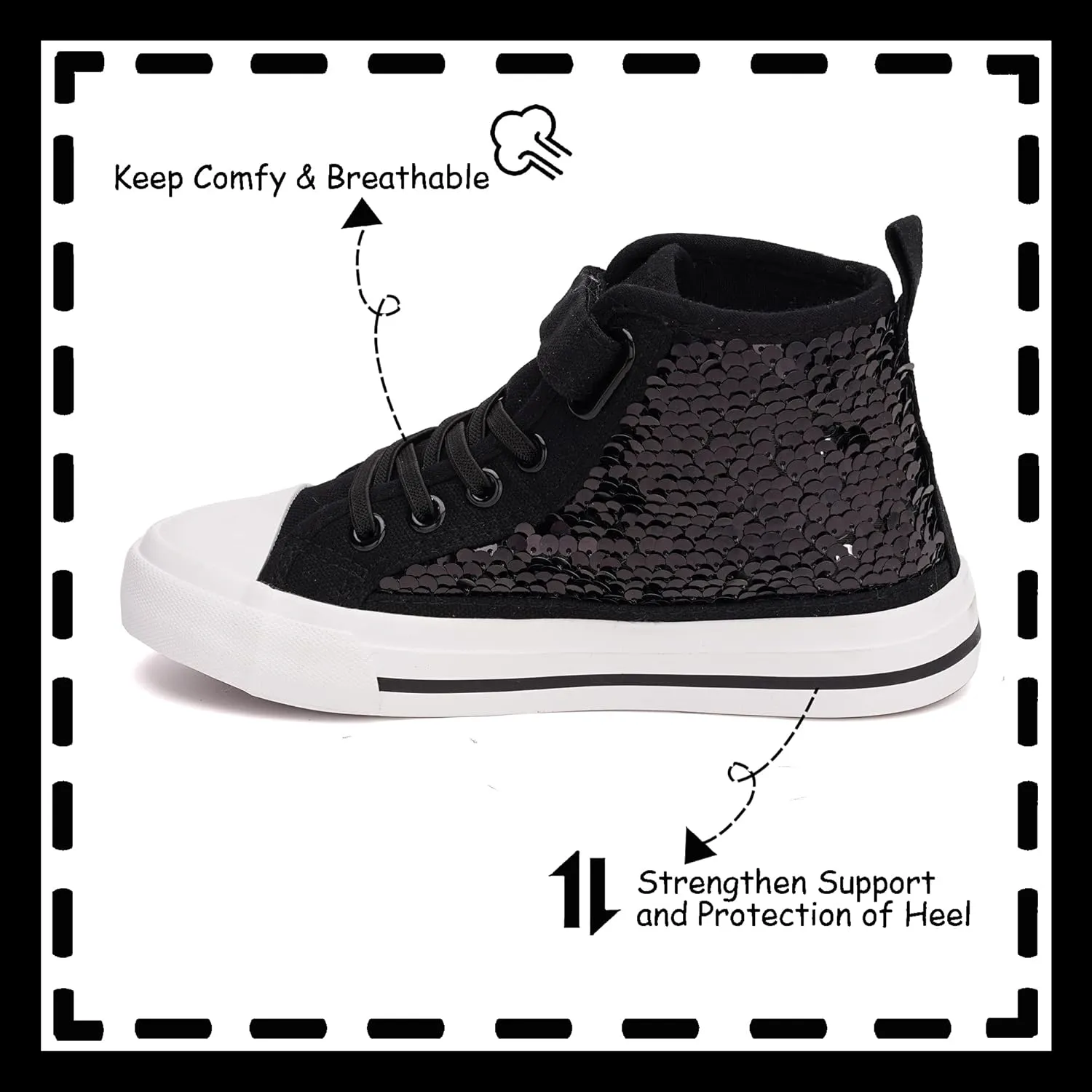 Toandon Kids Adorable Fashion High Top Casual Canvas Sneakers
