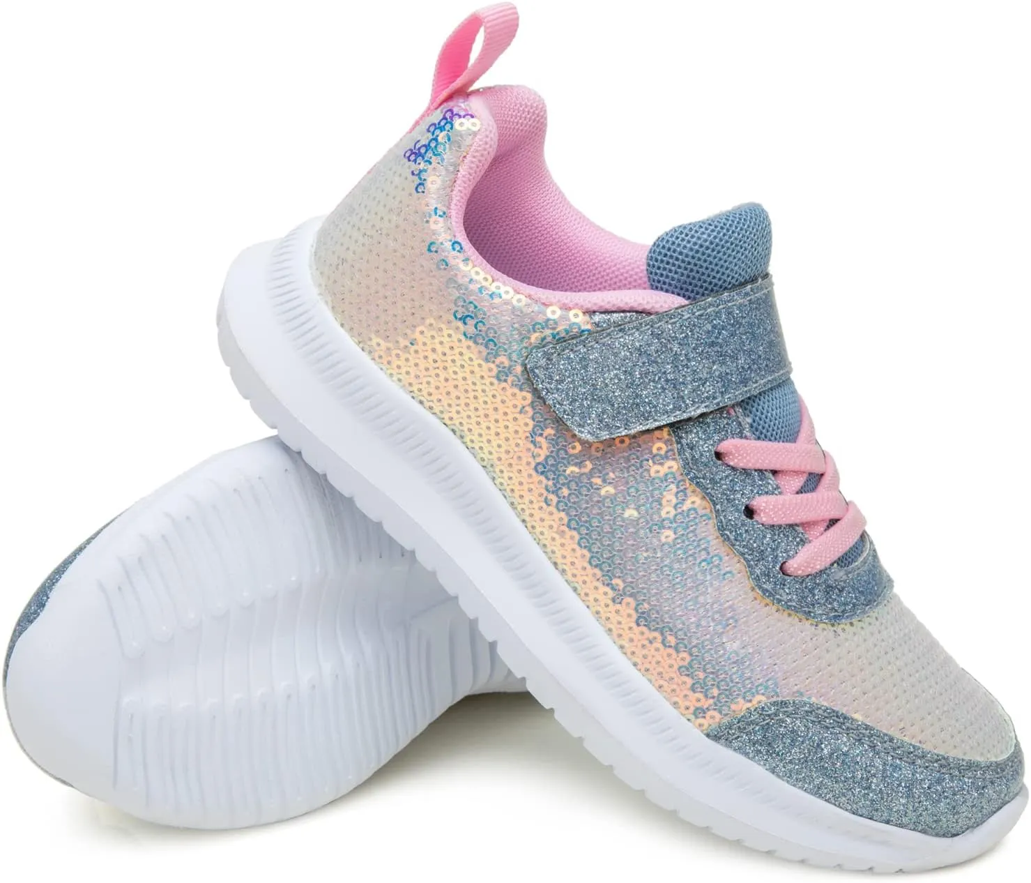 Toandon Toddler Kids Sneakers Sparkle Fashion Glitter Sequins Canvas Shoes