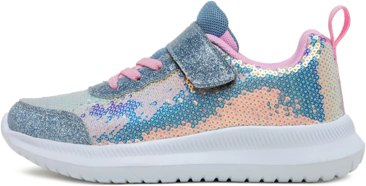 Toandon Toddler Kids Sneakers Sparkle Fashion Glitter Sequins Canvas Shoes