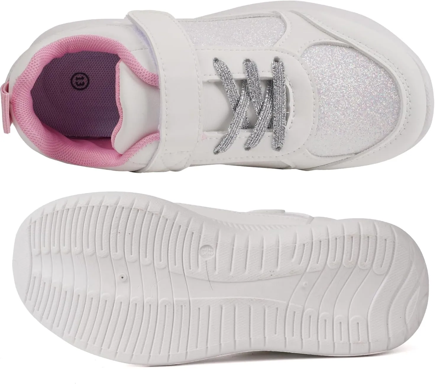 Toandon Toddler Kids Sneakers Sparkle Fashion Glitter Sequins Canvas Shoes