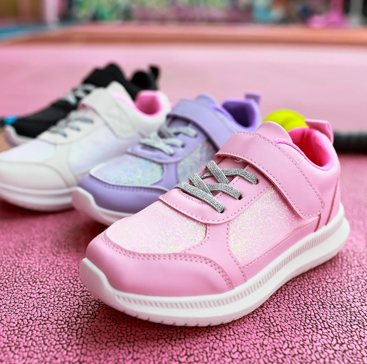 Toandon Toddler Kids Sneakers Sparkle Fashion Glitter Sequins Canvas Shoes
