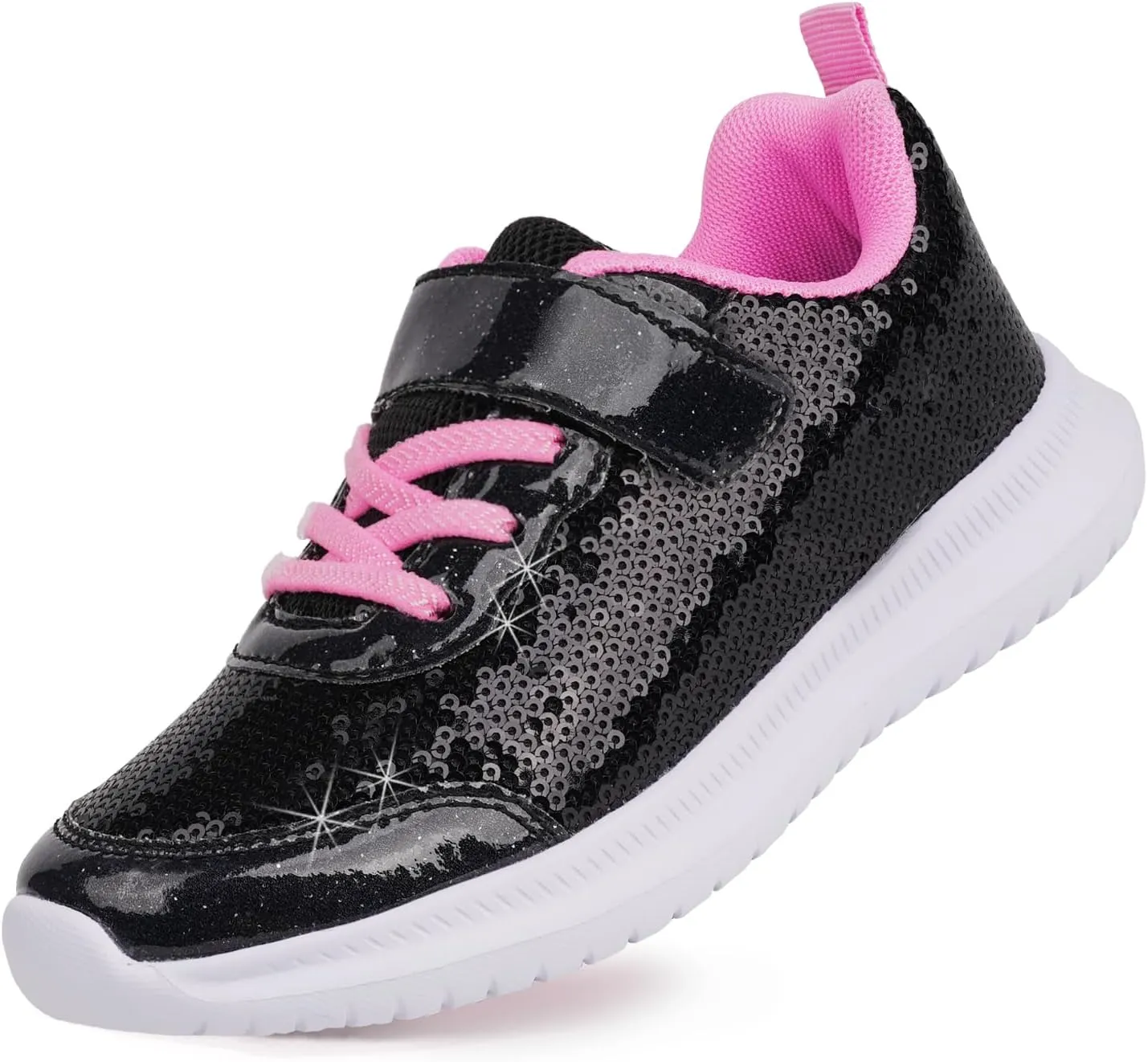 Toandon Toddler Kids Sneakers Sparkle Fashion Glitter Sequins Canvas Shoes
