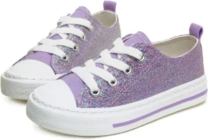 ToandonToddler Kids Sneakers Sparkle Fashion Glitter Sequins Canvas Shoes