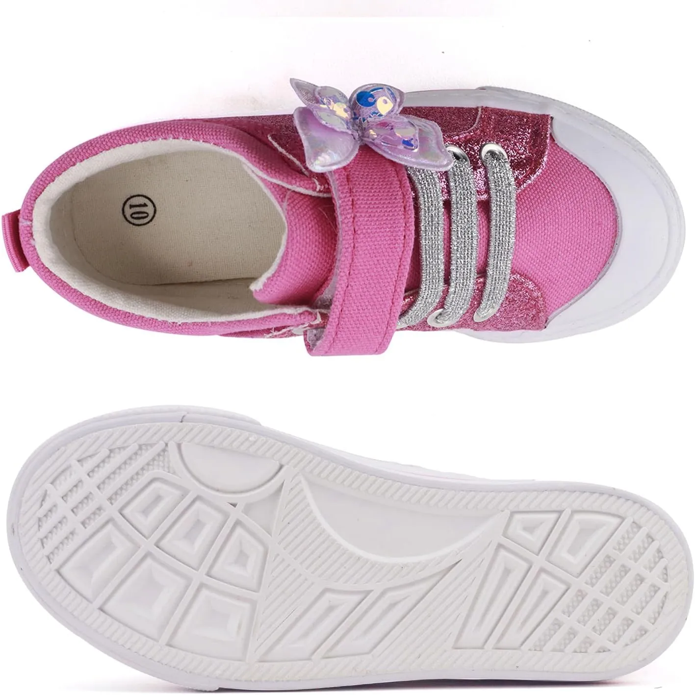 ToandonToddler Kids Sneakers Sparkle Fashion Glitter Sequins Canvas Shoes