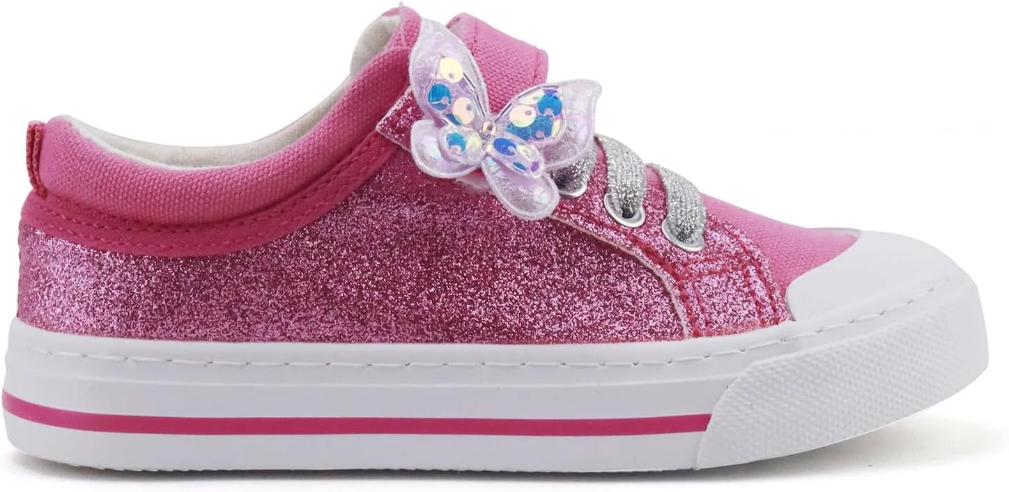 ToandonToddler Kids Sneakers Sparkle Fashion Glitter Sequins Canvas Shoes