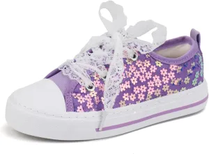 ToandonToddler Kids Sneakers Sparkle Fashion Glitter Sequins Canvas Shoes