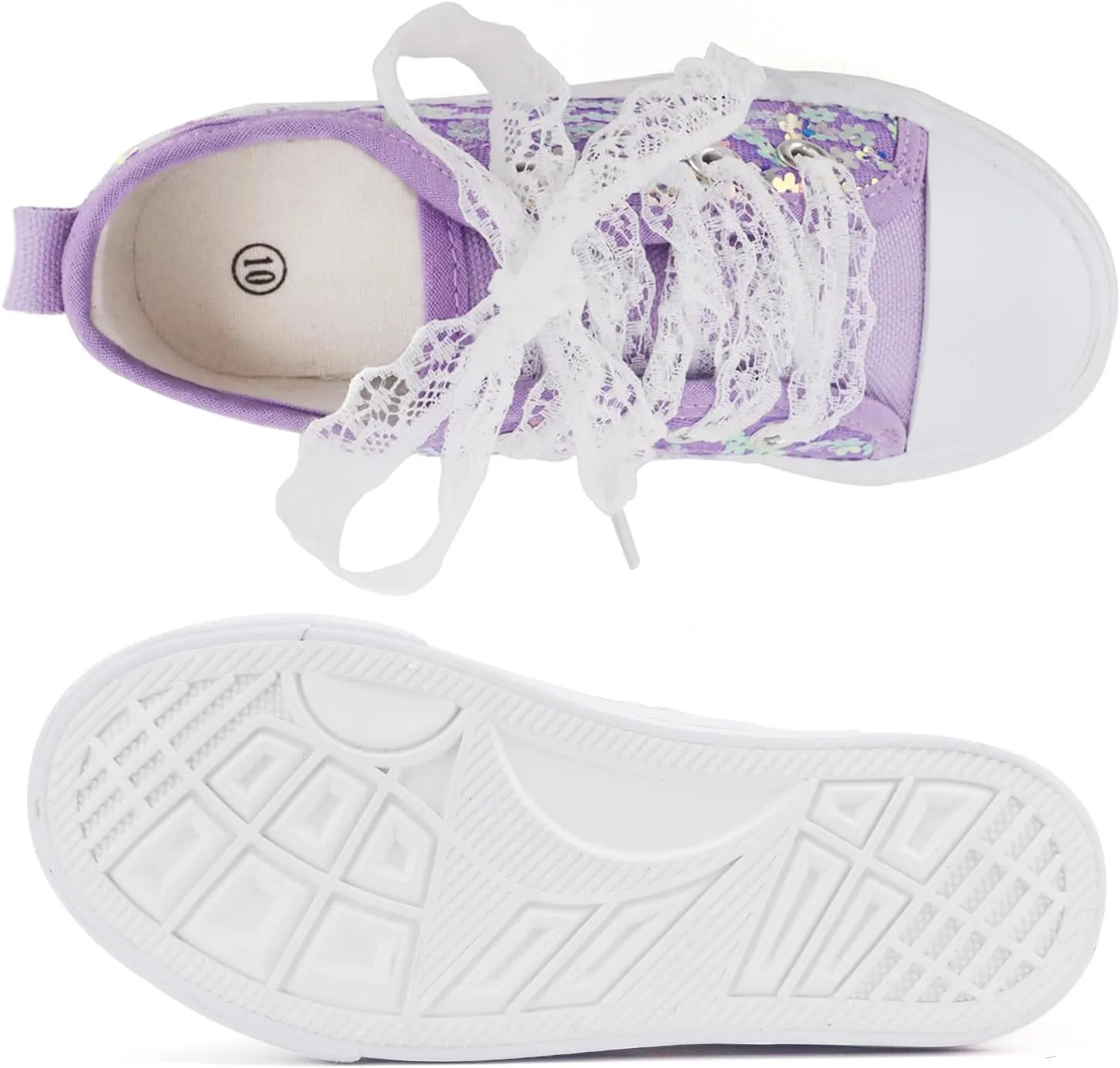 ToandonToddler Kids Sneakers Sparkle Fashion Glitter Sequins Canvas Shoes