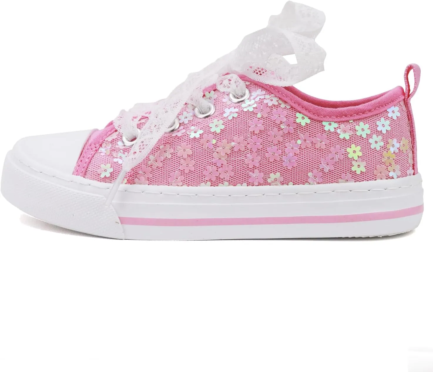 ToandonToddler Kids Sneakers Sparkle Fashion Glitter Sequins Canvas Shoes