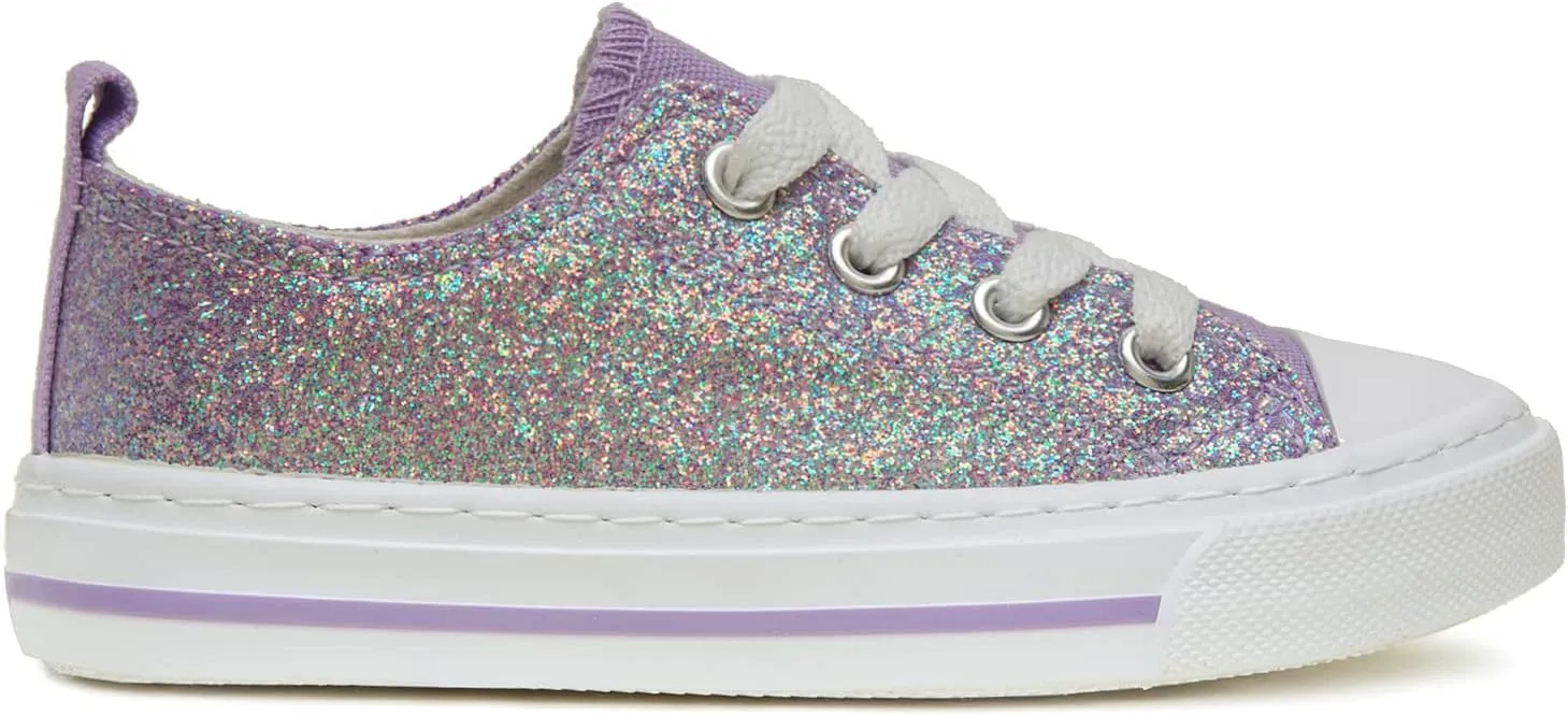 ToandonToddler Kids Sneakers Sparkle Fashion Glitter Sequins Canvas Shoes