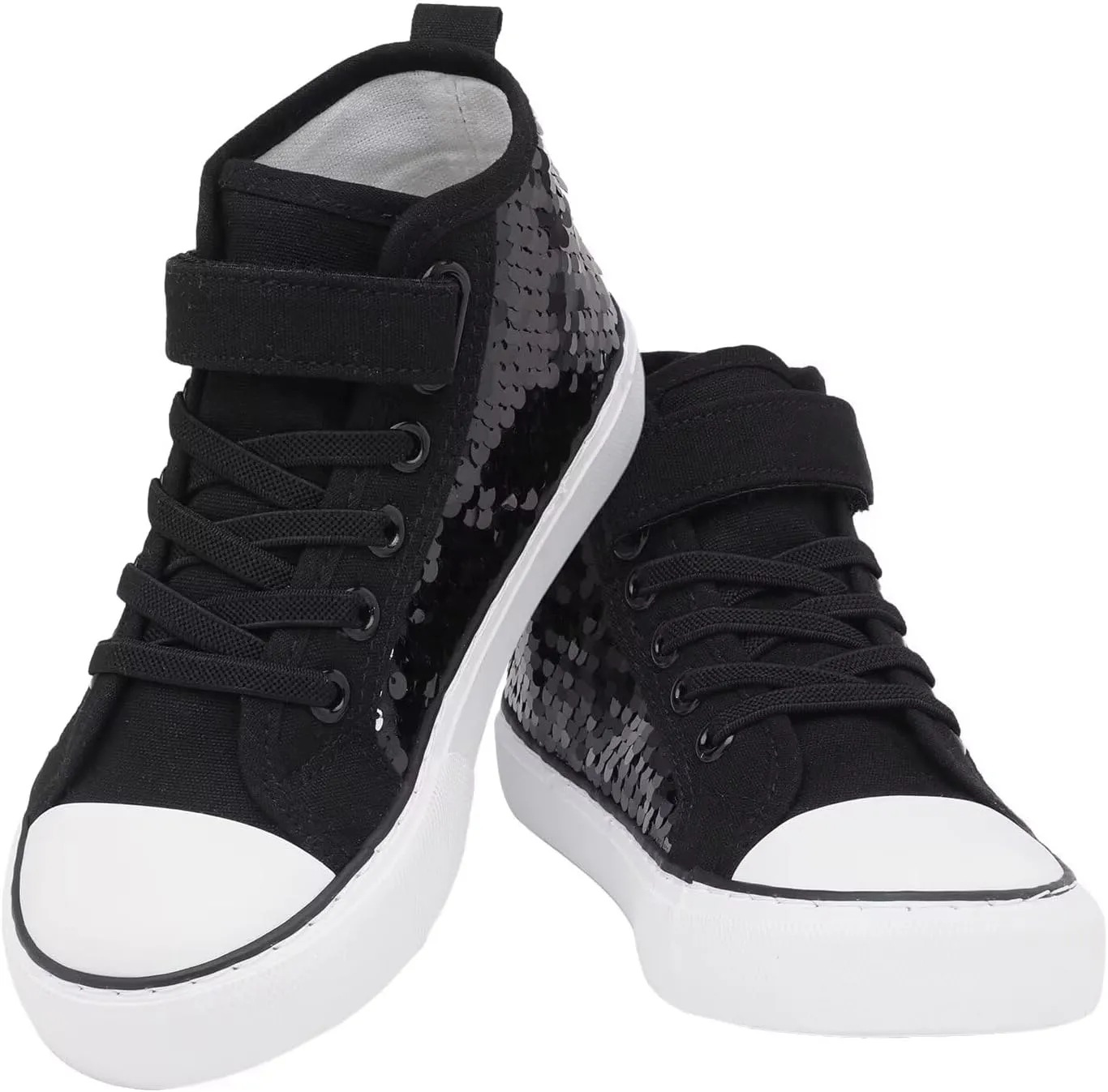 Toddler Girls Sparkle Canvas Shoes High Top Sneakers Little Big Kids Boys Walking Cushioned Shoes Toddler 8-Big Kid 3