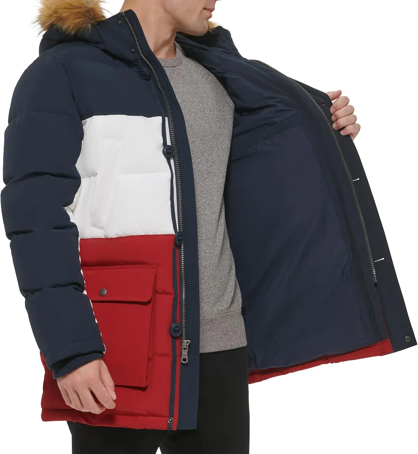 Tommy Hilfiger Men's Arctic Cloth Heavyweight Performance Parka Down Alternative Outerwear Coat