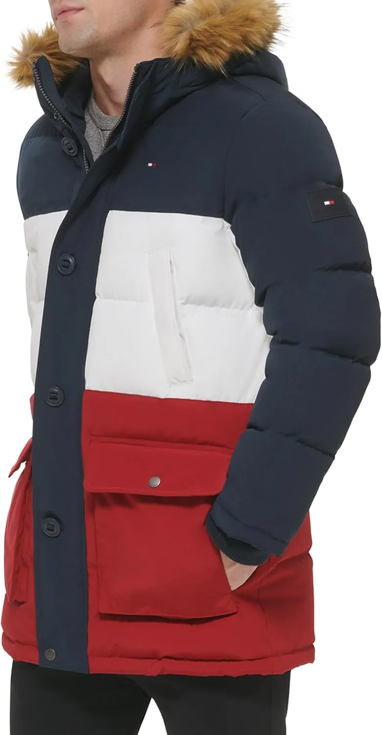 Tommy Hilfiger Men's Arctic Cloth Heavyweight Performance Parka Down Alternative Outerwear Coat