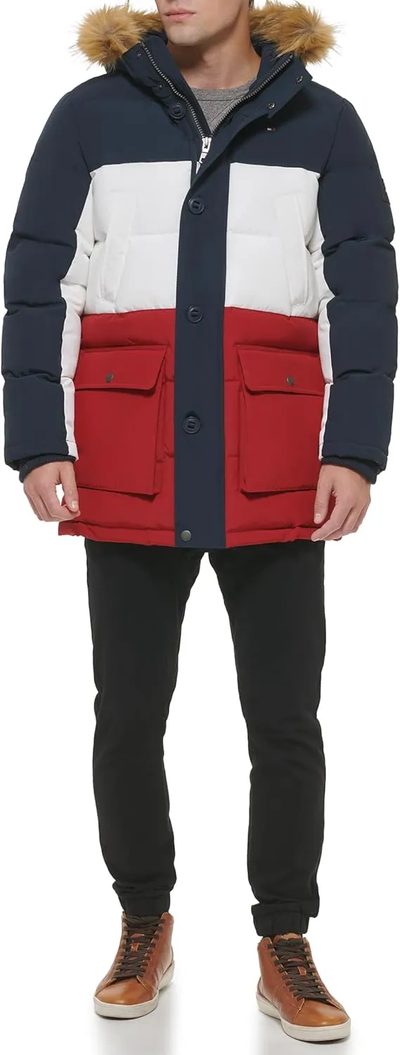 Tommy Hilfiger Men's Arctic Cloth Heavyweight Performance Parka Down Alternative Outerwear Coat