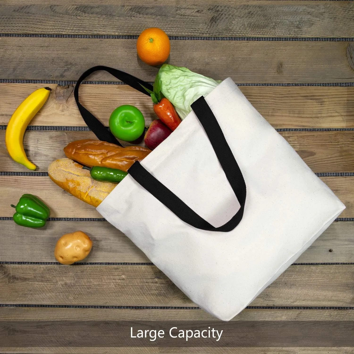 TOPDesign 2-Pack Canvas Tote Bags with Magnetic Snap, Reusable Grocery Shopping Bags, DIY Your Creative Designs