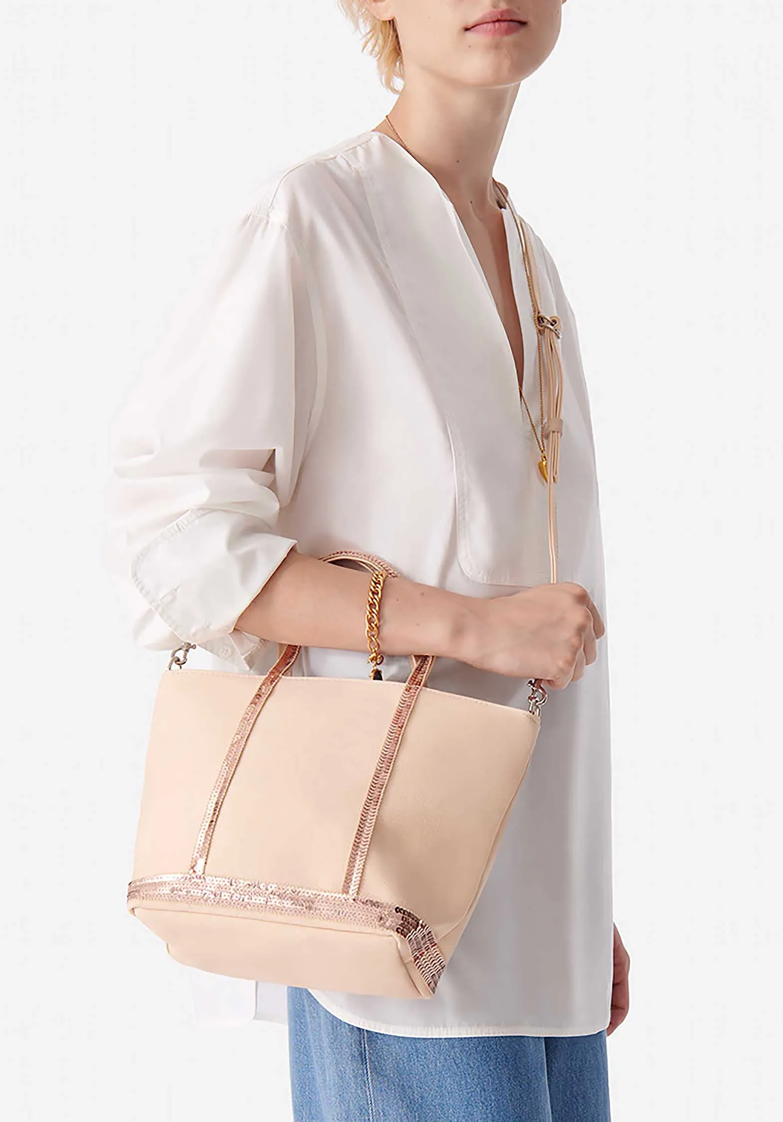 Tote Bag Canvas Cabas S Ve01-v40435 Cream