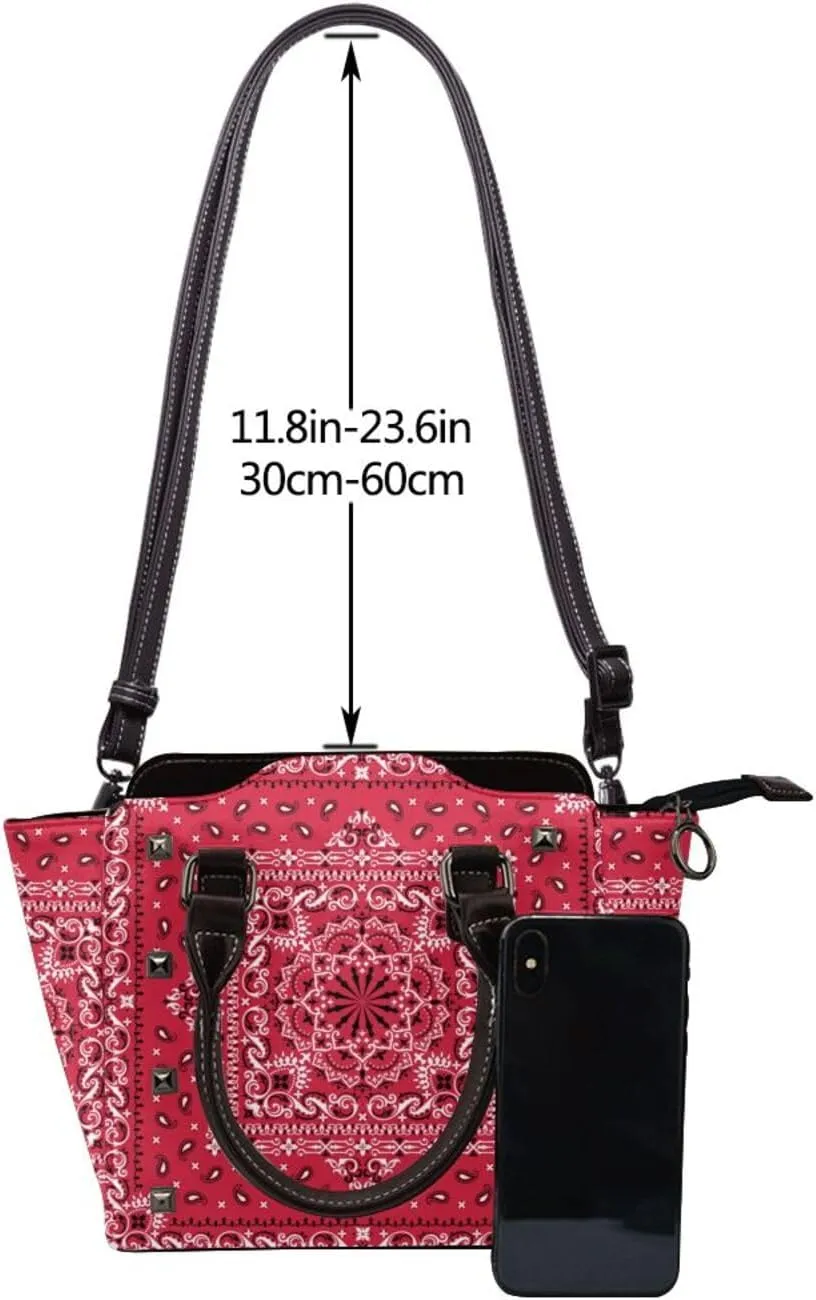 Tote Handbag for Women Faux Leather Shoulder Bag with Studded PU Leather Zipper Bag for Travel Work