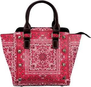 Tote Handbag for Women Faux Leather Shoulder Bag with Studded PU Leather Zipper Bag for Travel Work