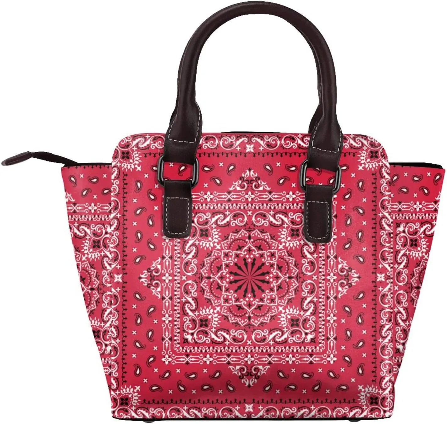 Tote Handbag for Women Faux Leather Shoulder Bag with Studded PU Leather Zipper Bag for Travel Work