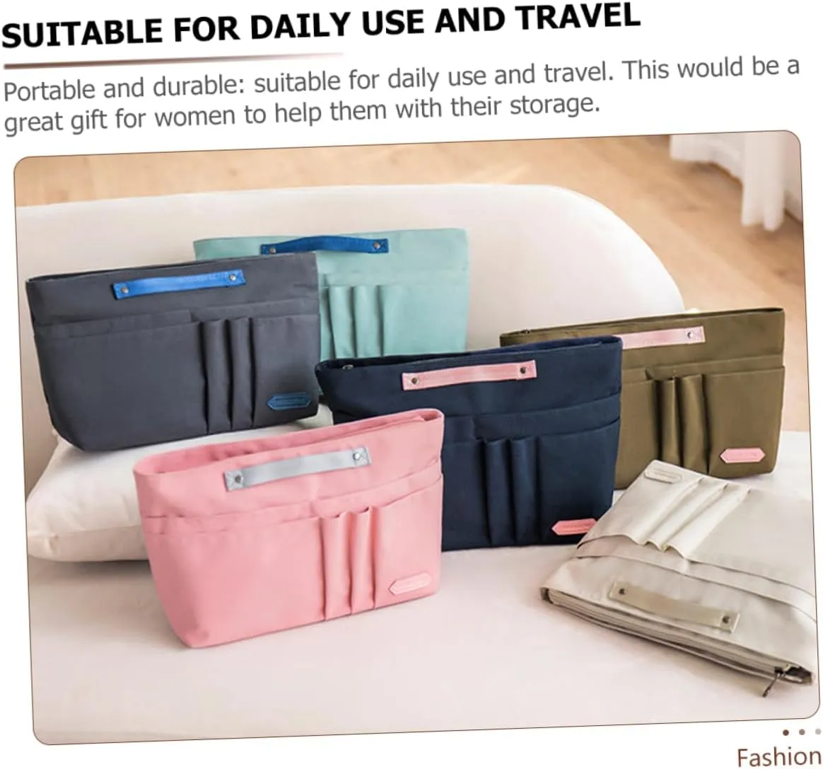 Travel Toiletry Stylish Storage Freestanding Pouch Portable Separation Brush Cosmetic Bag Makeup, Dark Grey, 39X24X14CM