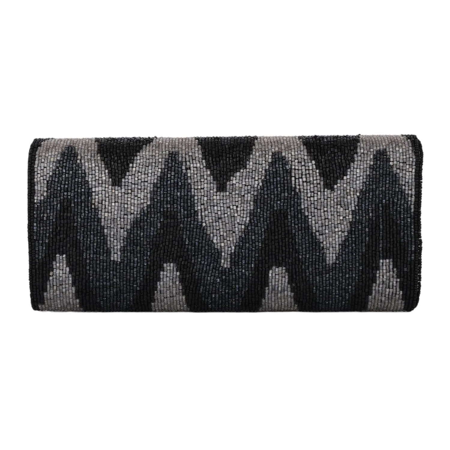 Trendy Bags Black Beaded Clutch