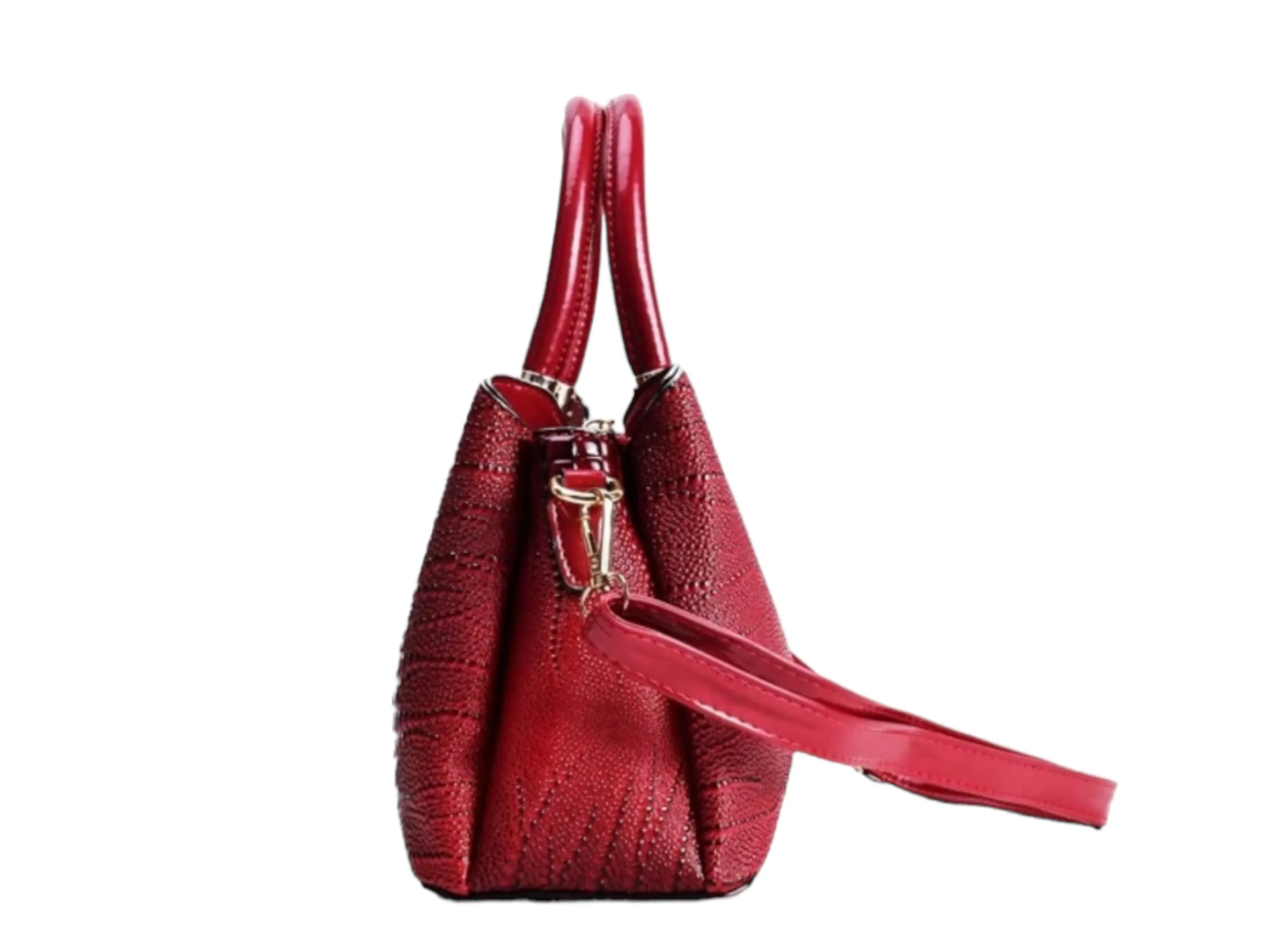 Trendy Faux Leather Handbag, Women's Crocodile Embossed Crossbody Bag Stylish Purse With Removable Strap