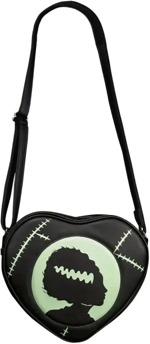 Trick Or Treat Studios Universal Classic Monsters Bride of Frankenstein Heart Shaped Purse