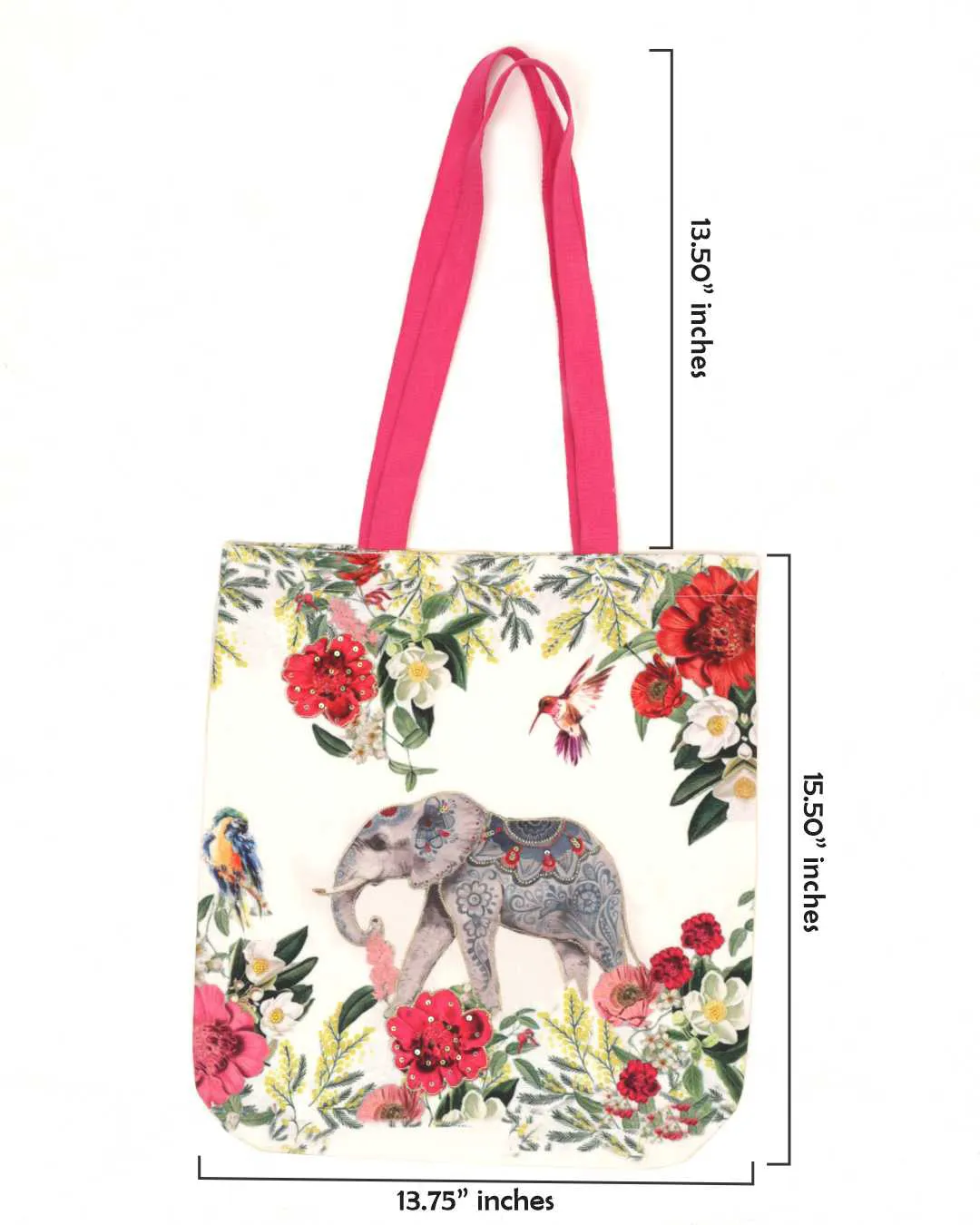 TROPICAL ELEPHANT NIWAD HANDLE TOTEBAG