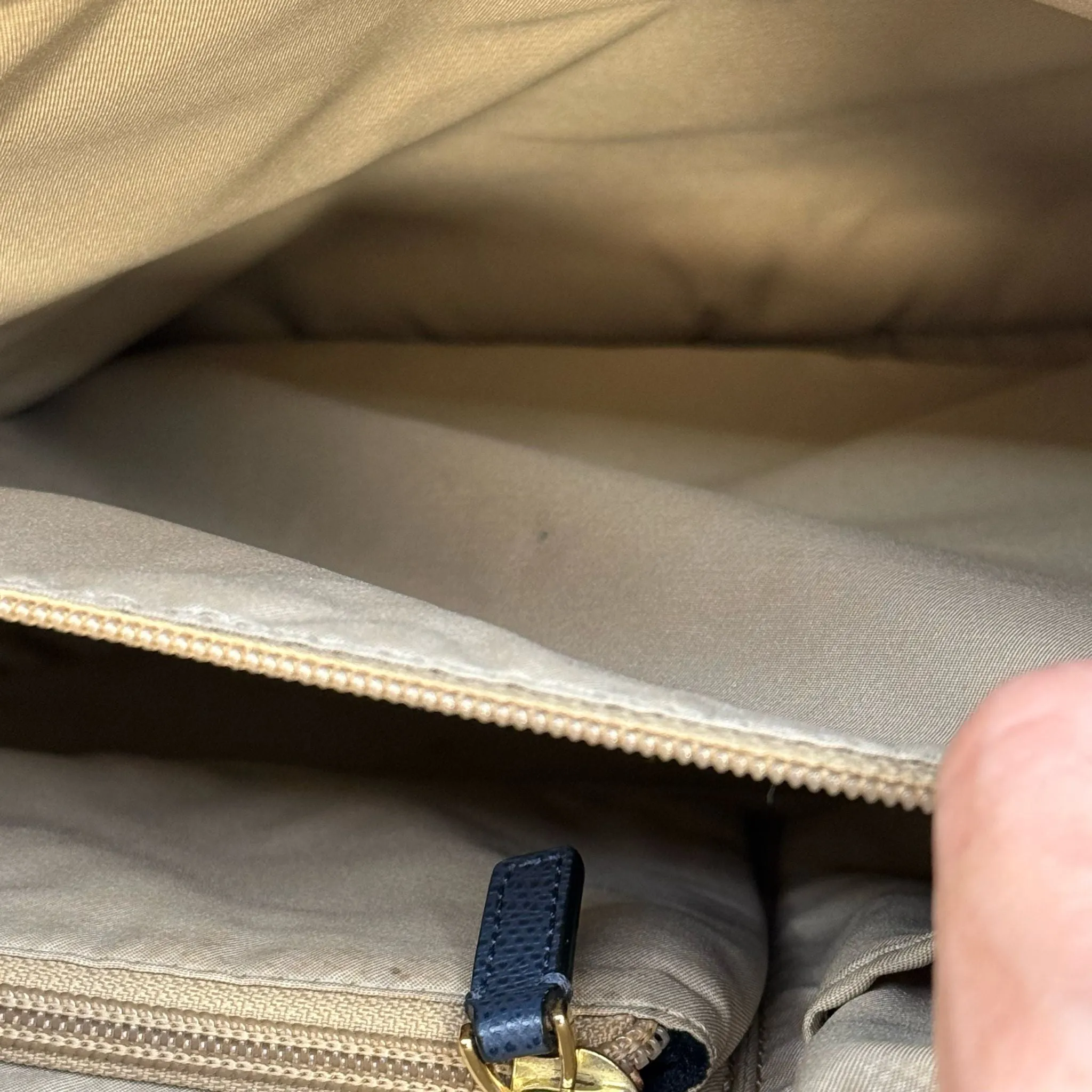 Tumi Navy Leather Backpack