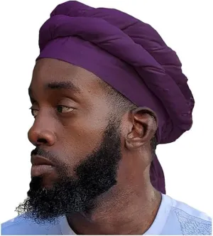 Turban Head Wraps for Men, Skull Cap, Halo Turban, Pre-Tied Tassels Men, Satin Lined Hat with Fringe Twisted Tail